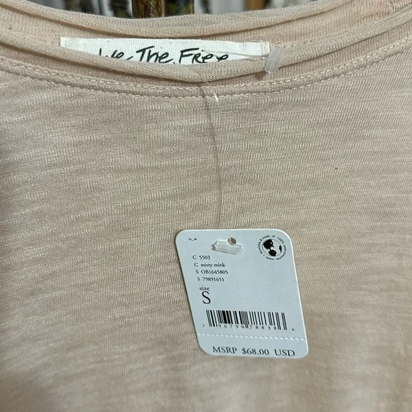 Free People Aria Trapeze long sleeve top in the color Misty Mink. NWT SZ small - Picture 5 of 9